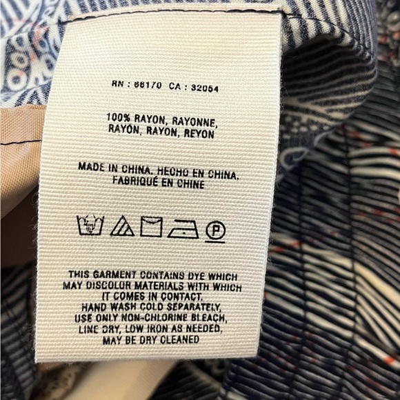 Hei Hei Lourinha Navy Leaf Print Pull on Elastic Waist Pants Womens Size Small - Picture 11 of 13